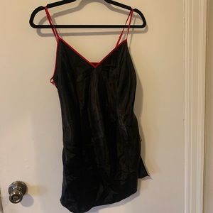 Black and red slip dress
